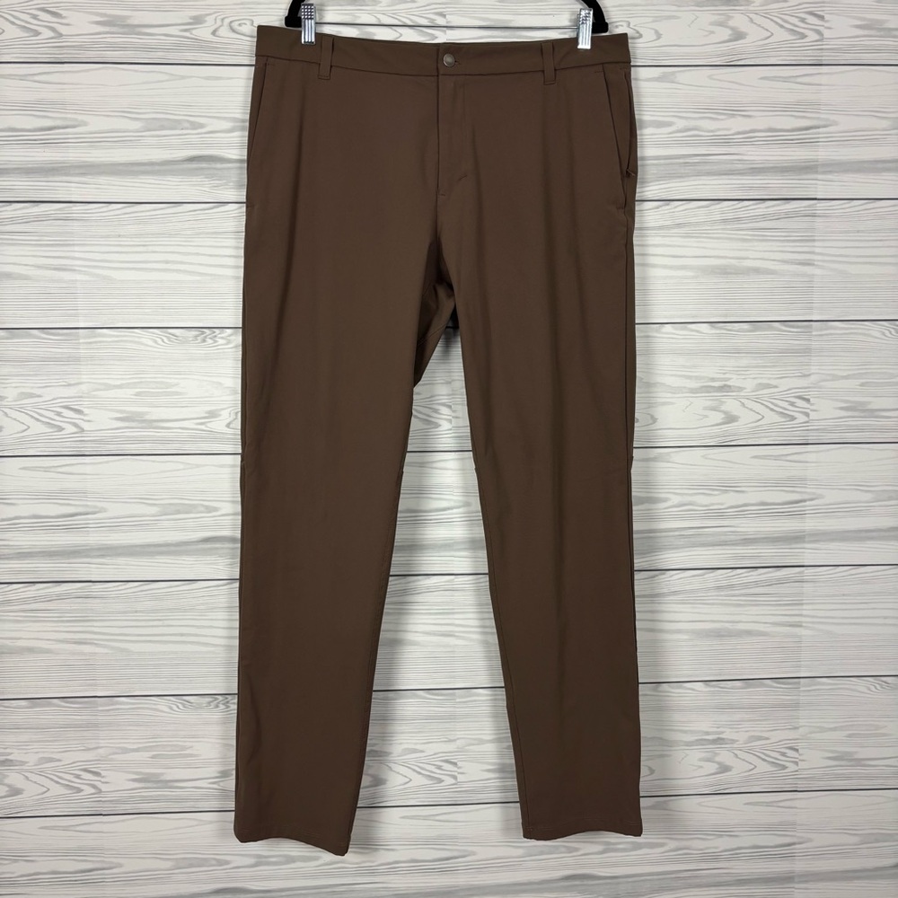 Lululemon Commission Pants Classic-Fit Warpstreme Size 38 Dark Mocha